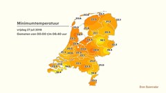 Hoorn vrijdagnacht bijna warmste plek van Nederland....